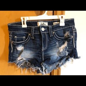High rise jean shorts